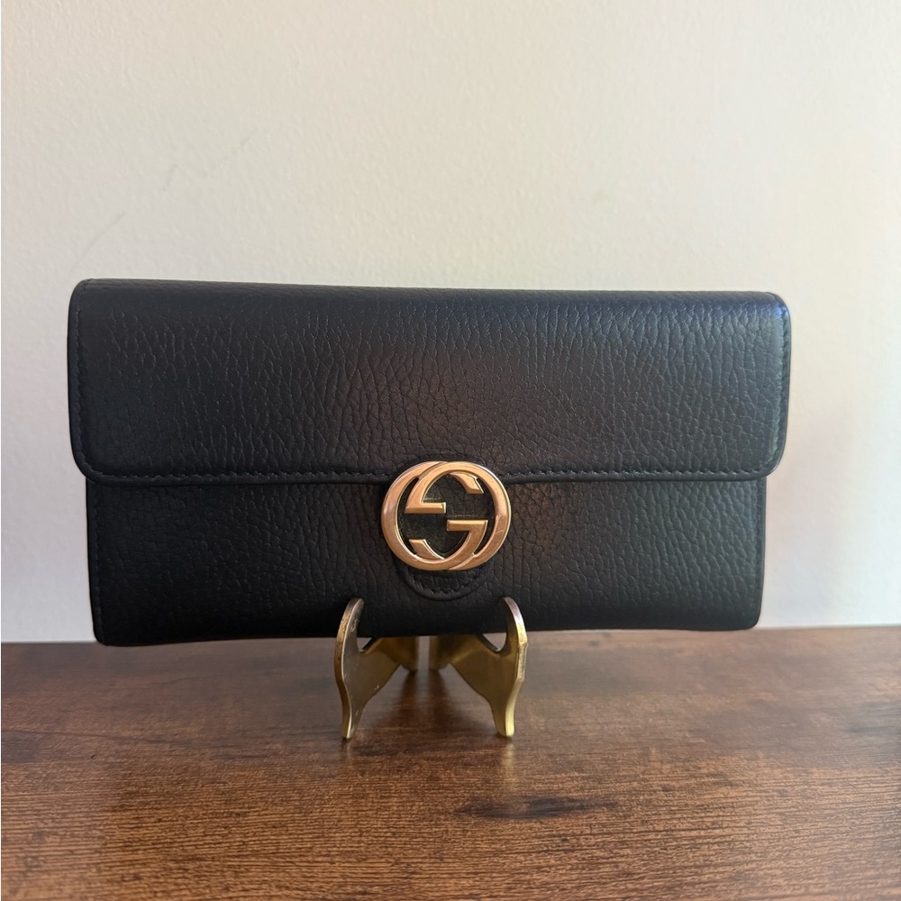 Gucci Black Leather Bifold Wallet